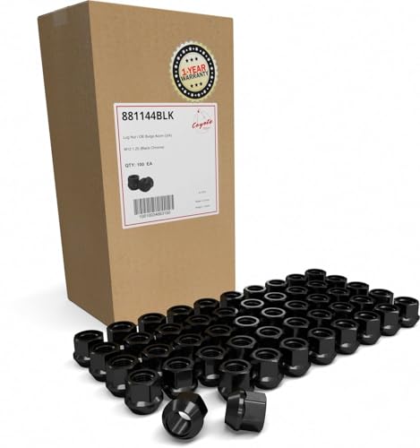 Image of Wheel Accessories Parts 100 Pcs M12x1.25 12x1.25 Thread Open End Bulge Acorn 21mm 0.84 inch Long Lug Nuts Black 3 /4 inch 19mm Hex Fits Most Subaru Pass Cars - OEM Steel and Aftermarket Wheels