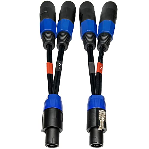 Cable divisor Speakon 4 polos a doble 2 polos 6 pulg 2 pzas miniatura 6