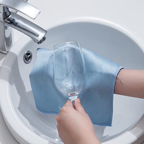 Puomue 8 Pack Microfiber Glass Cleaning Cloth, 12 Inch X 16 Inch, Lint Free Glass Towels For Cleaning Windows, Glasses, Mirrors, And Stainless Steel, Multicolor #TOP2