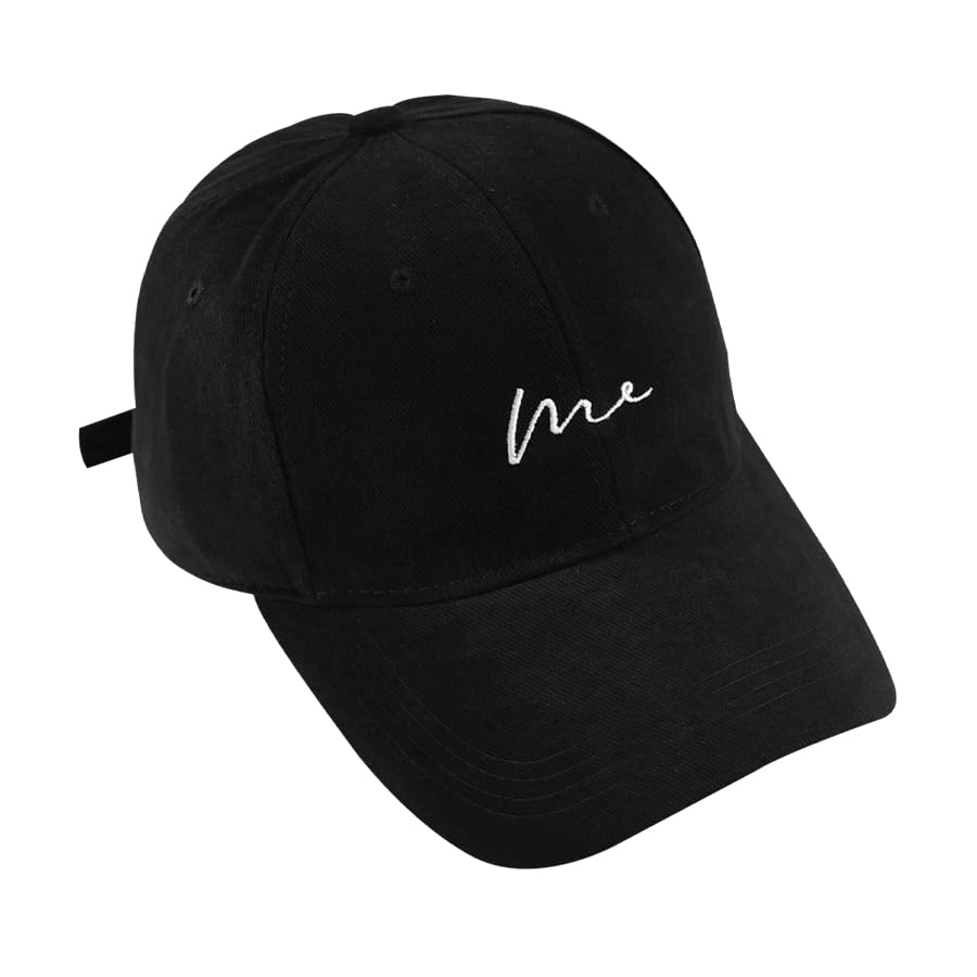 COTIDI Casquette Homme 100% Coton Baseball réglable 'Me' (Noir)