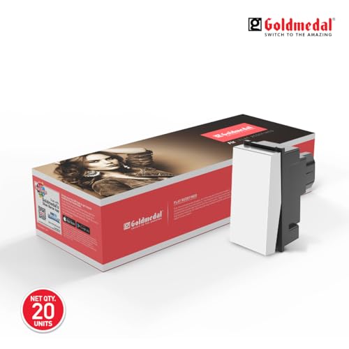 Image of Goldmedal Air Aura 10 Ampere One Way Rocker Switch, White - (Pack Of 20)