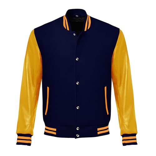 Image of Red And Black Letterman Jacket Men - Mens Black Varsity Letterman High School Baseball Bomber Jacket