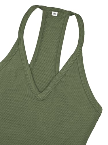 iGENJUN 3 Pack Workout Tops for Women Racerback Basic Tank Summer 2025 Camisole V Neck Slim Fit Ribbed Sleeveless3