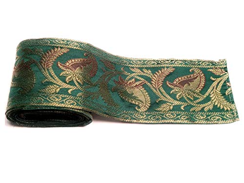 Image of Paisely Brocade Ethnic Work Laces and Borders Material for Dresses, Sarees, Lehenga, Suits, Blouses, Dupatta, chunri and Crafts