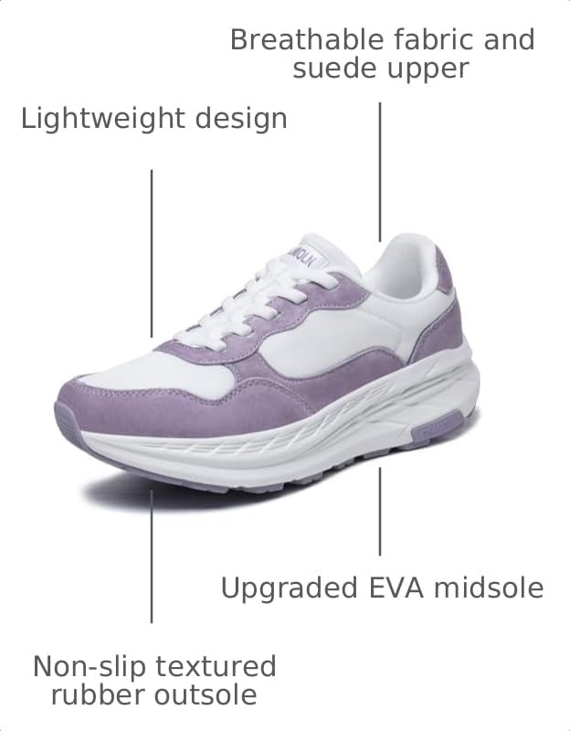 Image of GSLMOLN Women's Casual Walking Shoes Breathable Non Slip Tennis Cushion Fashion Gym Sneakers