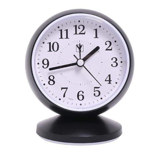 HUANGENG Reloj despertador silencioso con números arábigos sin tic-tac, reloj de escritorio analógico para habitación infantil