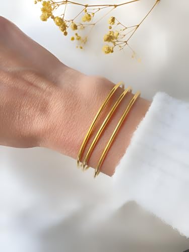 Elegance 11 designs 2mm/3mm Gold Bangles Bracelets Set For Women Non Tarnish, Stainless Steel Bracelets Jewelry Stackable Thin Minimalistic Waterproof Gold Bangles4
