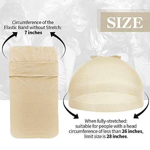 Dreamlover Nude Wig Cap for Women Lace Front, Stretch Breathable Comfortable Stocking Wig Cap for White Women Non Slip, Cosplay, 12 Pieces