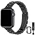 Produktbild HEKAI Armband Kompatibel mit Apple Watch Armband 38mm 42mm 40mm 44mm Metall,Schlank Verstellbare Edelstahl Ersatzbänder für die iWatch Serie 6&5/4/3/2/1,SE (42mm 44mm, Schwarz)