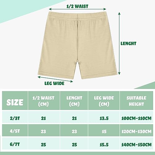 Image of Boyiee 8 Pack Girl Toddler Bike Cartwheel Shorts | Biker Under Dress Shorts, Kid Dance Clothes, Soft Stretchy Leggings for Gymnastics, Sports, Yoga, Cycling, Multicolor