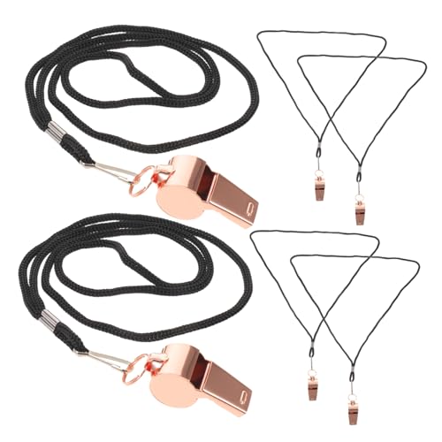 6 Silbatos Deportivos de Acero Inoxidable con Cordón de Nylon miniatura 1