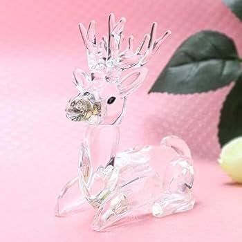 ✯ クリスタル ガラス 鹿 シカ 置物 ✯ Amazon.co.jp: ガラス細工、家の置物、 鹿小さなマイクロ