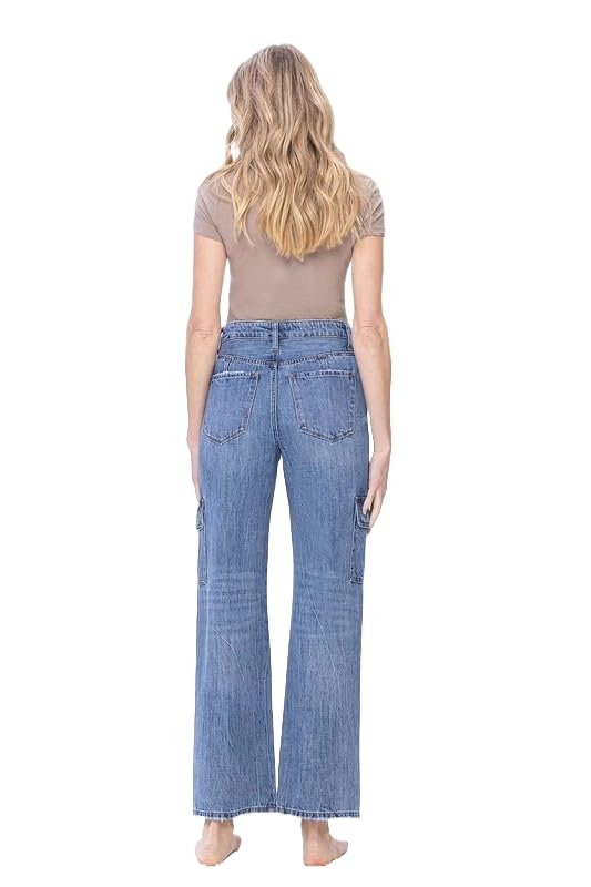 Vervet by Flying Monkey Women's High Rise Dad Cargo Jeans4