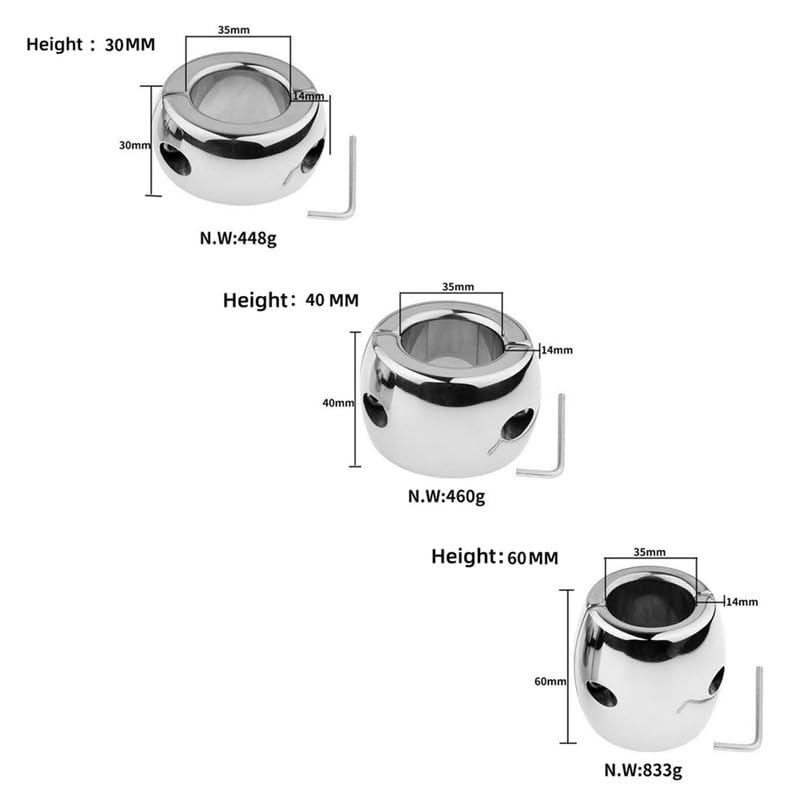 MäNnliche Verstellbare Edelstahl Heavy-Duty Anti-Drop Fitness-Ring-K + 2 (60mm)