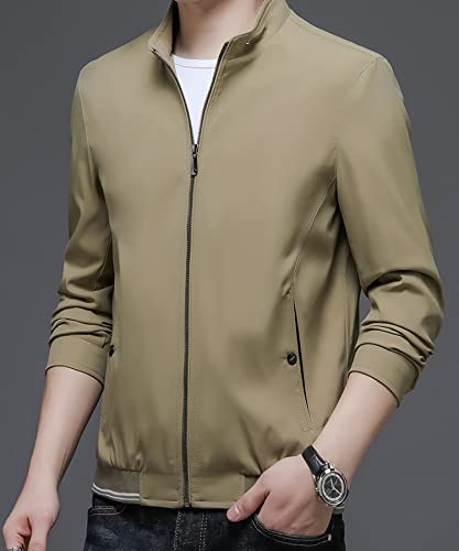 Image of Lucrosun Men's Casual Lightweight Softshell Full Zip Stand Collar Work Jacket
