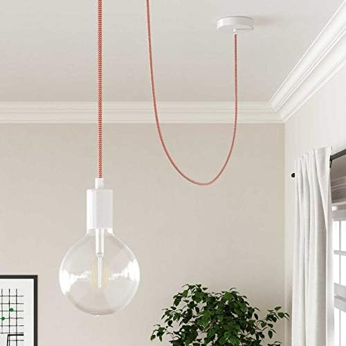 CA Creative Cables Orange & White Chevron Covered Round Electric Cable - RZ15-150ft, 3 x 18 AWG