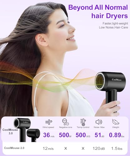 High-Speed-Ionic-Hair-Dryer-150000-RPM-Brushless-Motor-500-Millions-Negative-Ionic-Care-Blow-Dryer-for-Fast-Drying-Low-Noise-Thermo-Control-Hairdryer-Travel-with-Magnetic-Diffuser-Nozzle High Speed Ionic Hair Dryer 150000 RPM Brushless Motor 500 Millions Negative Ionic Care Blow Dryer for Fast Drying Low Noise Thermo Control Hairdryer Travel with Magnetic Diffuser Nozzle