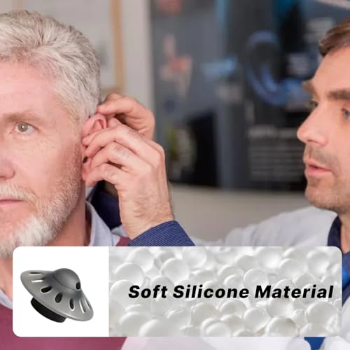 24 Stück Hörgeräte Schirmchen 8 mm aus weichem Silikon, Schirmchen für Hörgeräte Starkey, Universell Kompatibel mit Phonak, Signia, Oticon und Starkey Hörgeräten, Ersatzteile für Optimalen Komfort
