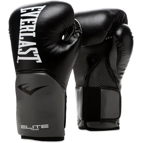 Everlast Unisex – Erwachsene Boxhandschuhe Pro Style Elite Glove Handschuhe Schwarz / Grau 12oz