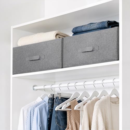 LAJIAKE Kleiderschrank Organizer Geeignet für Pullover, Badetücher,Aufbewahrung-2er Boxen Set große Aufbewahrungsboxen -Faltbare Washable extra große Kisten für Schrank 50x40x20 cm