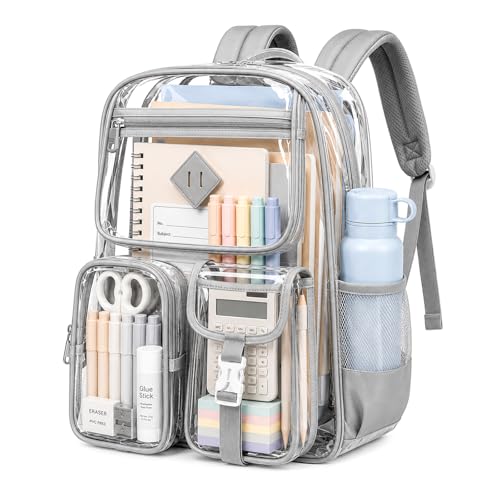 Image of PIG PIG GIRL Clear Backpack for School,Heavy Duty PVC Transparent Bookbag for Girls Stadium Approved See Through Backpack