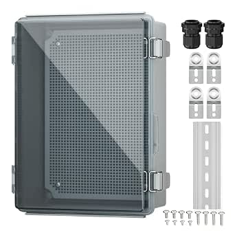 Joinfworld Lockable Outdoor Weatherproof Electrical Box, NEMA 4 Enclosure, 11.4x7.5x5.5 inches, Clear