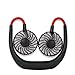 Produktbild JJHOME Verstellbare Mini USB Portable Desktop Fan Neck Band Wiederaufladbare 3-Gang-Sport-Ansatz-Klimaanlage,Schwarz