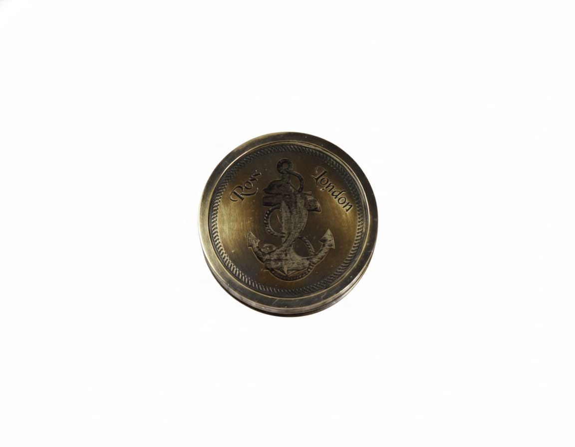 Antique 100% Brass Pocket Compass with Ross London & Anchor/Kraken Engraving - Decorative & Collectible Gift (NA1167)-picture-23