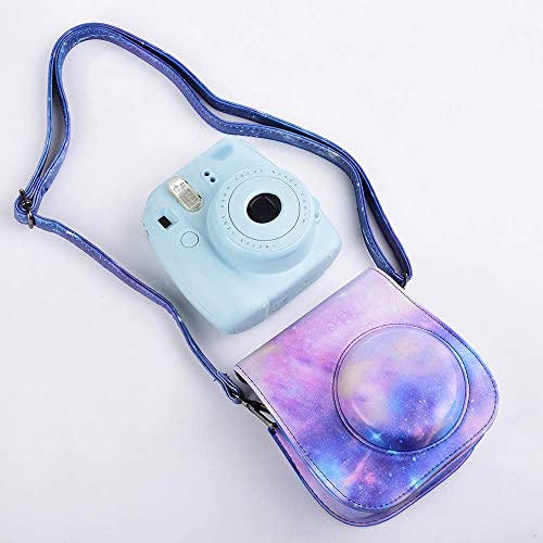 Mini 8 case, Katia PU Leather Camera Case with Shoulder Strap and Pocket for Fujifilm Instax Mini 8 Camera - Pink