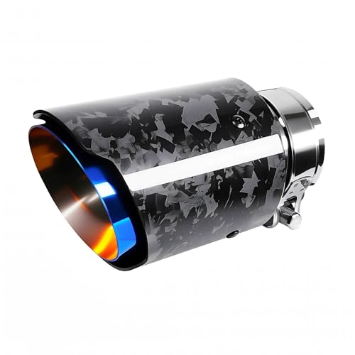 Bielpord 3-Inch Inlet 4-Inch Outlet Car Exhaust Tips Stainless Steel Forgin Tailpipe Exhaust Pipe Tail Throat Tail Pipe Burnt Blue