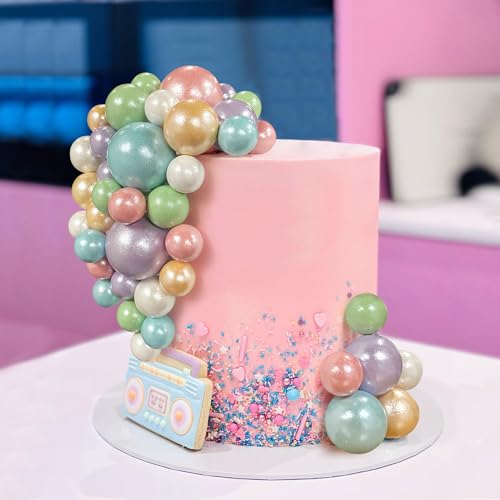 56 PCS Ball Cake Picks Colorful Ball Shaped Cake Topper Pearl Balls Cupcake Cake Insert Topper for Birthday Party Wedding Decoration Supplies Candy Series Six Colors by RASSLISA - Image 6