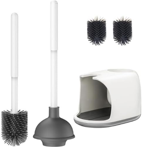 Amazon.com: Toilet Brush Combo for Bathroom Cleaning，Silicone Stainless ...