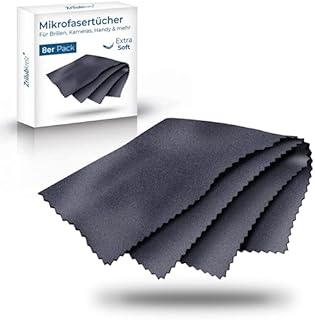 Zrilubkrelz® 8 Brillenputztücher in Optikerqualität - 20 x 20cm - aus Mikrofasertüchern - 8 Stück Brillen Putztuch