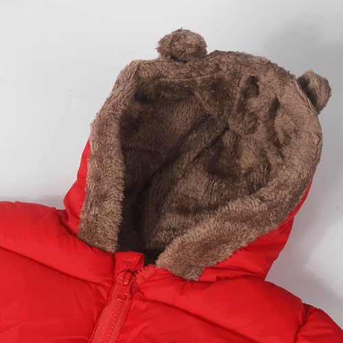 WEONEDREAM Toddler Baby Boys Girls Winter Fleece Jacket Unisex Little Kids Warm Hooded Outwear Coat 1-5T2
