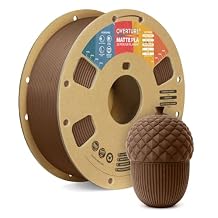 OVERTURE Matte PLA 3D Printer Filament 1.75mm, Matt Surface & Low Warping Filament 1kg Spool 2.2 lbs, Accuracy +/- 0.02 mm, Fit Most FDM Printers Matte Chocolate
