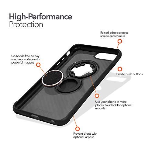 Rokform - Magnetic Iphone 8/7/6/6S Plus Case With Twist Lock Mount, Crystal Slim Magnetic Mobile Phone Holder Series (Black) #TOP1