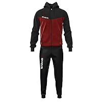 GIVOVA TUTA VISA MELANGE CON CAPPUCCIO POLARFLEECE GRANATA/NERO Tg. 4XS