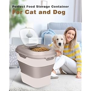 30Lbs-Dog-Food-Storage-Container-Collapsible-Dog-Food-Container-with-Airtight-Lids-Scoop-and-25L-Small-Pet-Food-Storage-Container-Dry-Food-For-Dog-Cat-and-Other-Pet-Food-Khaki - Cucciolini Doodles 30Lbs-Dog-Food-Storage-Container-Collapsible-Dog-Food-Container-with-Airtight-Lids-Scoop-and-25L-Small-Pet-Food-Storage-Container-Dry-Food-For-Dog-Cat-and-Other-Pet-Food-Khaki