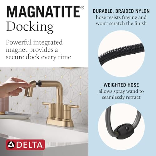 Robinet de salle de bain à 3 trous bronze Nicoli mitigeur évier douchette