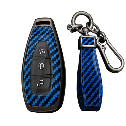 Coque de clé Ford en métal bleu étui premium pour Focus St Fiesta Kuga KUNIO