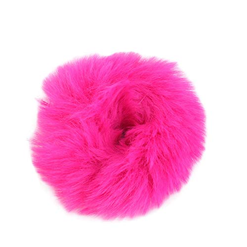 Lovef 6 Pcs Fuzzy Furry Artificial Rabbit Fur Faux Fur Hair Band Rope Hair Holder Wristband Hair Ring Hair Tie Ponytail Holder Hair Accessories #TOP6