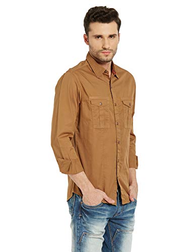 Image of Spykar Men's Solid Slim Fit Shirt