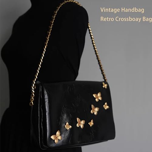 TTCAYU Vintage Shoulder Bag for Women Leather Crossbody Purse Black4