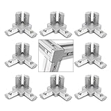 BLCCLOY 8Pcs 2020 Aluminum Extrusion T Slot Corner Bracket 20 Series Extruded Hardware 3 Way Tri Connector with Set Screw for 20/20 2040 T V Slot Aluminum Profile Frame Fitting