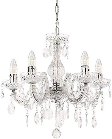 LITECRAFT 5 Light Dual Mount Chandelier Marie Therese Ceiling Light (Black)