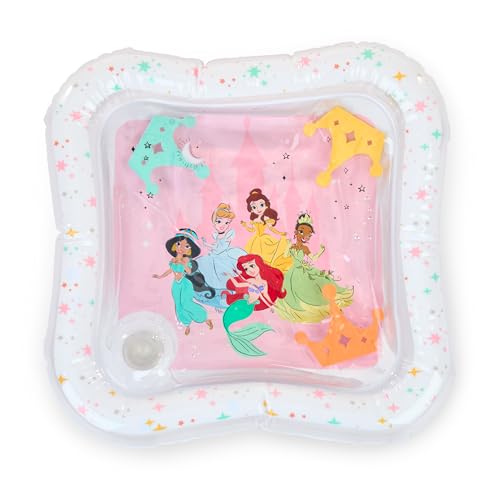 Bright Starts, Tapis d'Éveil Disney Princess Royal Splash Water Mat - Ariel, Belle, Cendrillon et Autres Personnages, Jouets Flottants, pour Nouveau-Né