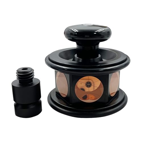 Image of ATP3 for Trimble 360 Prism Surveying Robotic ATR Total Station, 360 Degree Prism Reflector with Level Buble, Auto Tracking Measurement, Joint 5 /8 inch x11 Female Thread (Copper Coated)