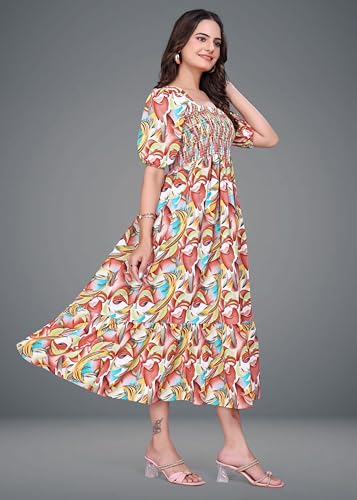 Image of Women A-line Multicolor Dress Group 10
