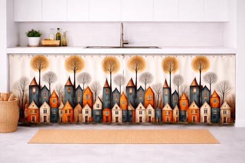 Image of Barebeauty Premium Printed Kitchen Sink Curtain | Kitchen Under Sink Curtain | Decorative Cabinet Cover | Washable & Dustproof | Modern Curtain (3, Design-1)