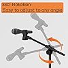 Mic Stand Floor with Boom Arm Microphone Stand with Flat Weighted Base, Adjustable Height from 24" to 68", Singing Stand with Mic Holder, Cable Clips for Performance, Podcast, Recording Studio #2